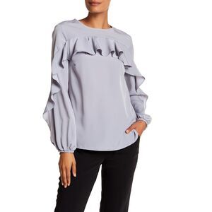 Harlowe & Graham Long Blouson Sleeve Frill Blouse